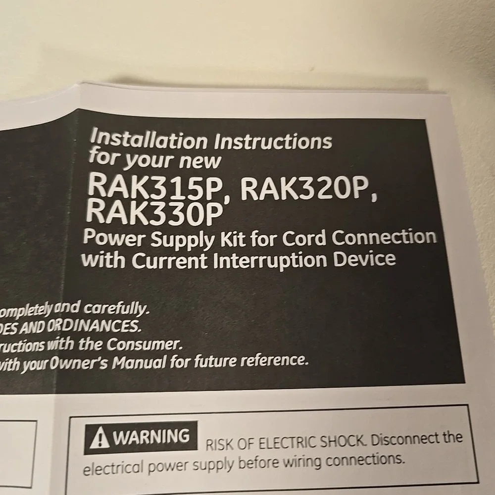 GE Appliance‎ Power Supply Kit 230/208V RAK320P New